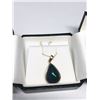 Image 2 : 32) 10/14KT GOLD BLACK OPAL PENDANT NECKLACE