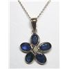 Image 1 : 33) 10/14KT SAPPHIRE & DIAMOND PENDANT NECKLACE