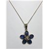 Image 2 : 33) 10/14KT SAPPHIRE & DIAMOND PENDANT NECKLACE