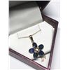 Image 3 : 33) 10/14KT SAPPHIRE & DIAMOND PENDANT NECKLACE