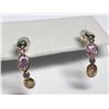 Image 1 : 34) 14KT GOLD SAPPHIRE & DIAMOND EARRINGS