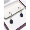 Image 2 : 36) 14KT GOLD BLUE SAPPHIRE EARRINGS
