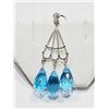 Image 1 : 37) 14K WHITE GOLD BLUE TOPAZ EARRINGS