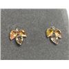 Image 1 : 40) 14KT GOLD YELLOW SAPPHIRE & DIAMOND EARRINGS