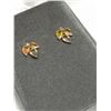 Image 2 : 40) 14KT GOLD YELLOW SAPPHIRE & DIAMOND EARRINGS