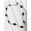 Image 1 : 44) 14KT GOLD BLUE SAPPHIRE LINK BRACELET