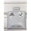 Image 2 : 45) 14KT GOLD 2 DIAMONDS MOTHER OF PEARL EARRINGS