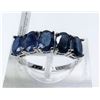 Image 1 : 48) 10KT WHITE GOLD BLUE SAPPHIRE RING SIZE 6.5