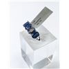 Image 3 : 48) 10KT WHITE GOLD BLUE SAPPHIRE RING SIZE 6.5