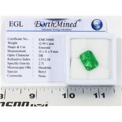 #47-NATURAL EMERALD GEMSTONE  12.90CT