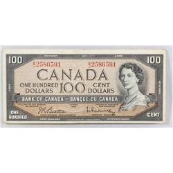 1954 $100 BANK OF CANADA BANK NOTE