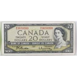 1954 $20 BANK OF CANADA BANK NOTE