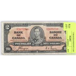 1937 CANADIAN $2.00 BILL.