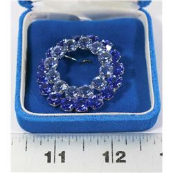 2 TONE BLUE ESTATE BROOCH