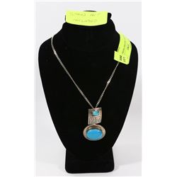 SILVER & TURQUOISE NECKLACE.