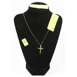 10KT GOLD CROSS & CHAIN
