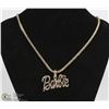 Image 1 : GOLD COLOURED 'BARBIE' PENDANT AND CHAIN