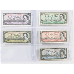 CANADA 1954 DOLLAR BILL SET  $1  $2  $5  $10  $20