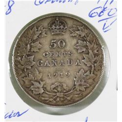 1919 KING GEORGE  CANADIAN SILVER HALF DOLLAR