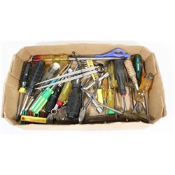 ESTATE TOOL LOT WITH CALIPERS, WRENCHES, SCREW