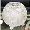 Image 1 : PINWHEEL FOOTED CRYSTAL CANDY DISH WITH SLIGHT