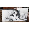 Image 1 : PAIR OF BLACK AND WHITE CANVAS FLOWER PICTURES