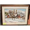 Image 1 : MARIA DEMANIUK 1985 NEEDLE POINT SNOWY CABIN WALL