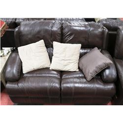 BROWN LEATHER 62" LOVE SEAT POWERED