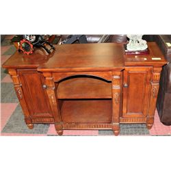 BROWN SOLID WOOD 2-DOOR CABINET
