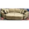 NEW DELUXE BROWN FABRIC SECTIONAL WITH OTTOMANS
