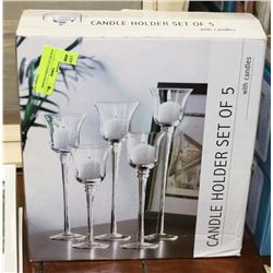 NEW SET OF 5 CANDLE HOLDERS