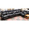 Image 1 : SALEM BLACK LEATHERETTEDROP DOWN CONSOLE 67" SOFA