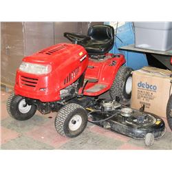 YARDMACHINES RIDE-ALONG MOWER W/ DUAL HEAD