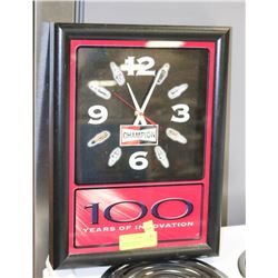 CHAMPION SPARK PLUG 100 YEAR INNOVATION CLOCK
