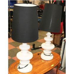 2 LARGE SHOWHOME LAMPS - BLACK AND WHITE  40"