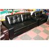Image 1 : NEW BLACK LEATHERETTE 85" SOFA WITH 61" LOVESEAT