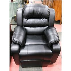 NEW 8590 BLACK LEATHERETTE RECLINING SOFA CHAIR
