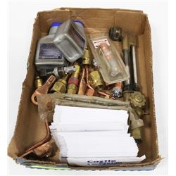 FLAT OF ASSORTED TORCH PARTS AND ONE ACETYLENE