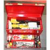 Image 1 : RED MASTERCRAFT METAL TOOL BOX WITH TOOLS AND