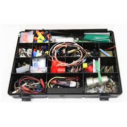 STORAGE TRAY FILLED WITH ELECTRICAL ACCESSORIES