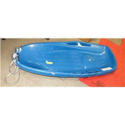 THREE BLUE MEGA SNOW RUNNERS WITH PULL ROPES