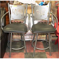LEATHER SEAT BAR STOOLS
