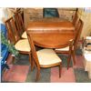 Image 1 : WOOD DINING TABLE WITH 3 LEAFS AND 6 CHAIRS