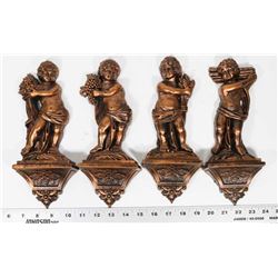 SET OF 4 GENUINE COPPERCRAFT ANGEL/CHERUB