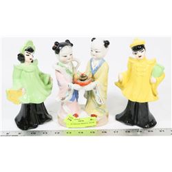 THREE VINTAGE ORIENTAL FIGURE