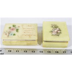 TWO GENUINE ITALIAN ALABASTER TRINKET BOXES