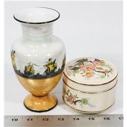 ANTIQUE ENGLISH MEDIEVAL MAST SHIP IRIDESCENT