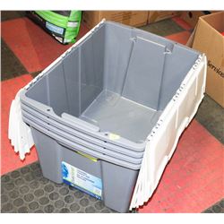 4 STACKABLE STORAGE TOTES