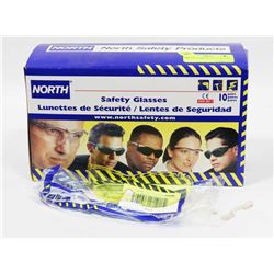 BOX OF 10 NORTH SAFETY GLASSES