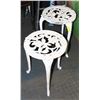 Image 1 : PAIR OF WHITE CAST METAL END TABLES/STANDS